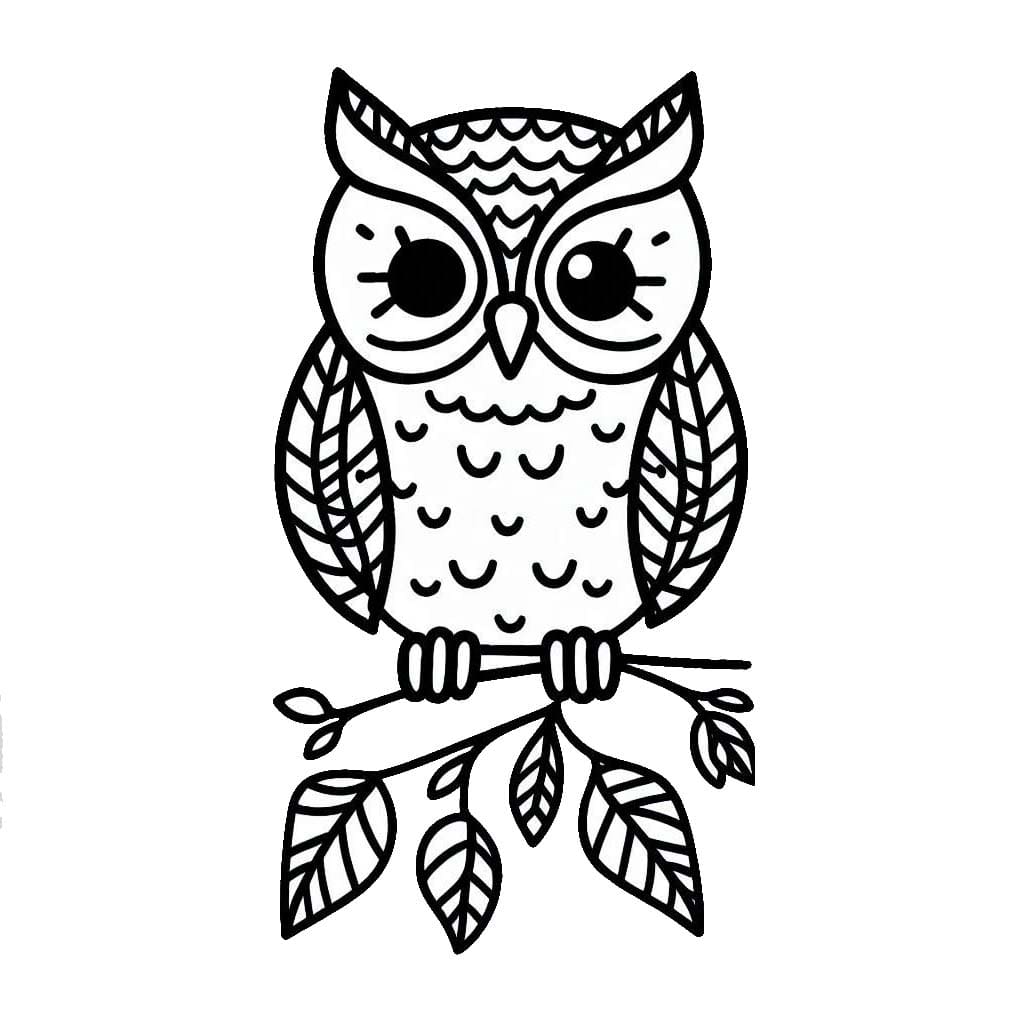 Coloriage Dessiner un hibou gratuitement à imprimer