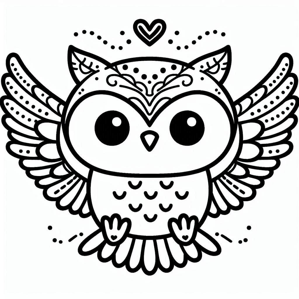 Coloriage Dessiner un hibou mignon gratuitement à imprimer