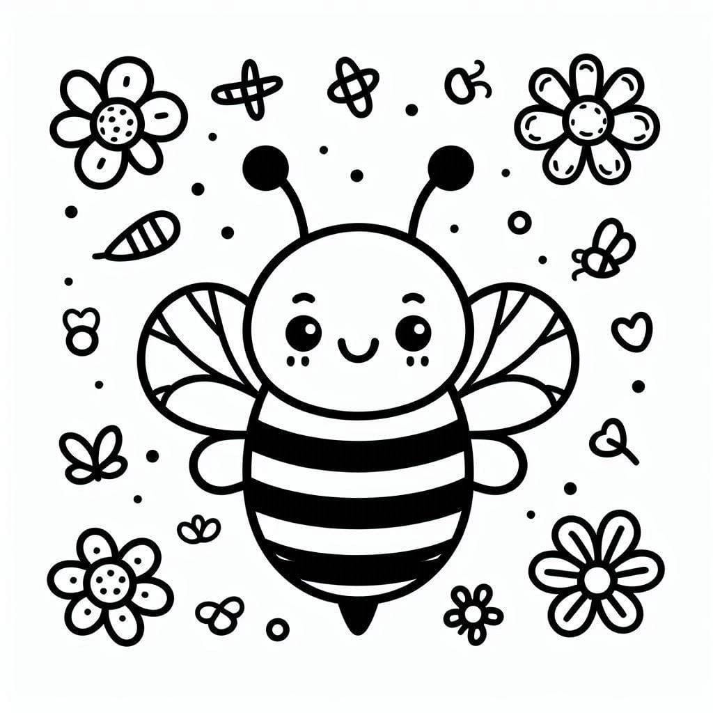 Coloriage Dessiner une abeille facilement