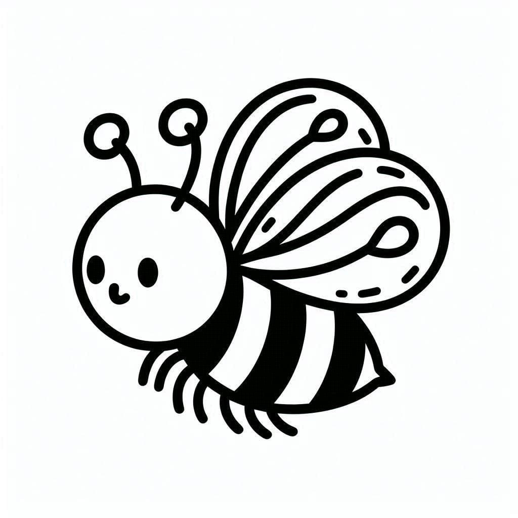 Coloriage Dessiner une abeille imprimable gratuitement