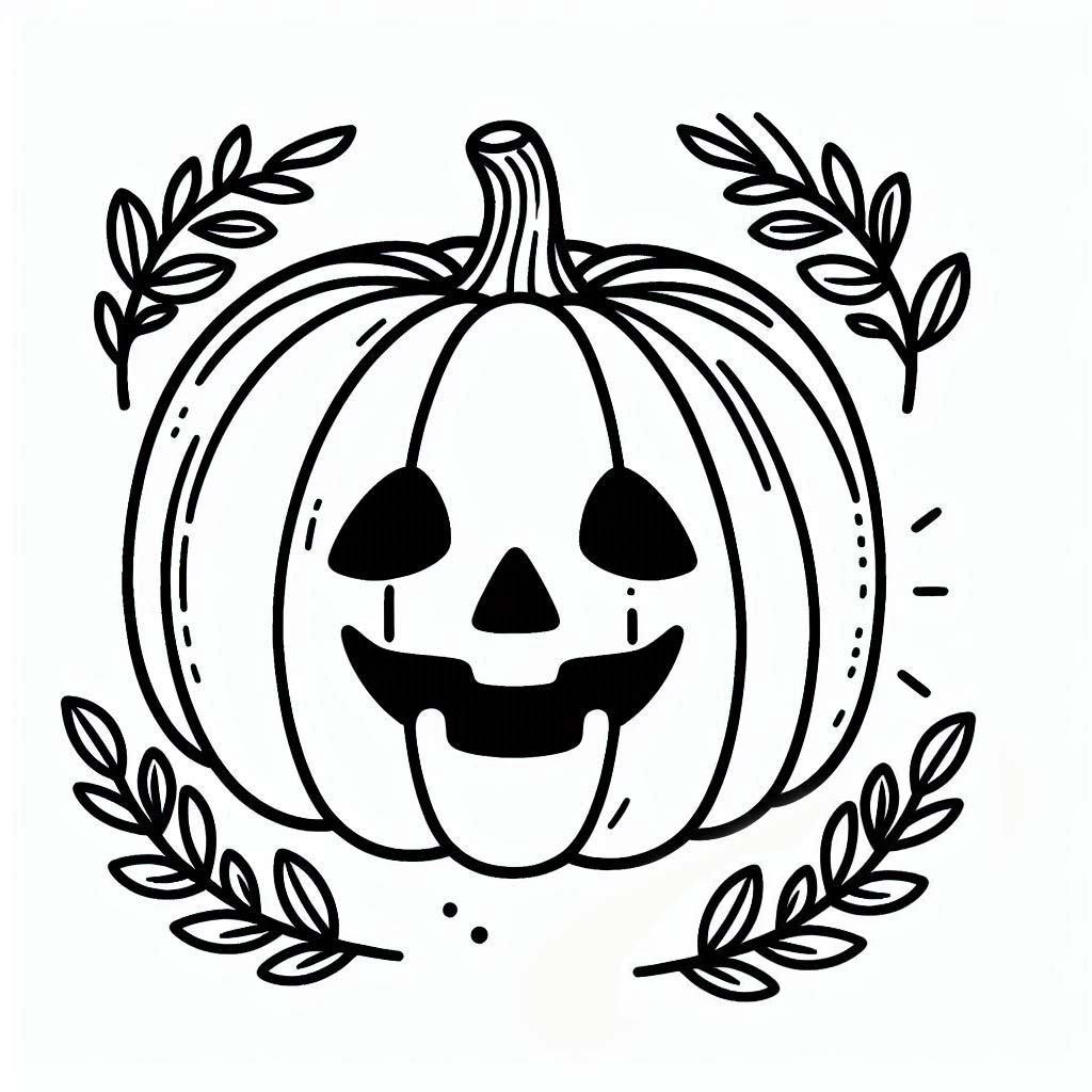 Coloriage Dessiner une citrouille Halloween imprimable