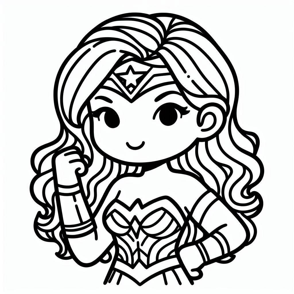 Coloriage Dessiner Wonder Woman de base