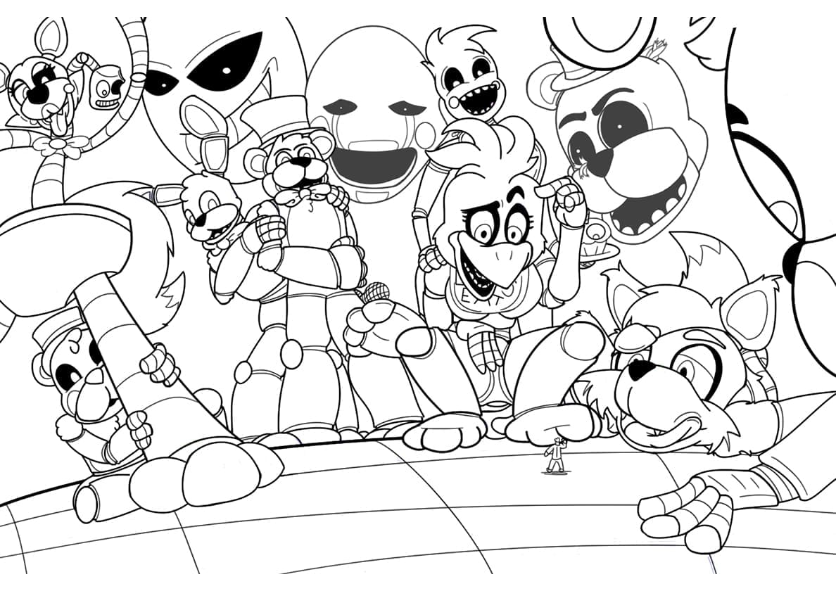 Coloriage Dessinez des personnages dans Five Nights at Freddy's