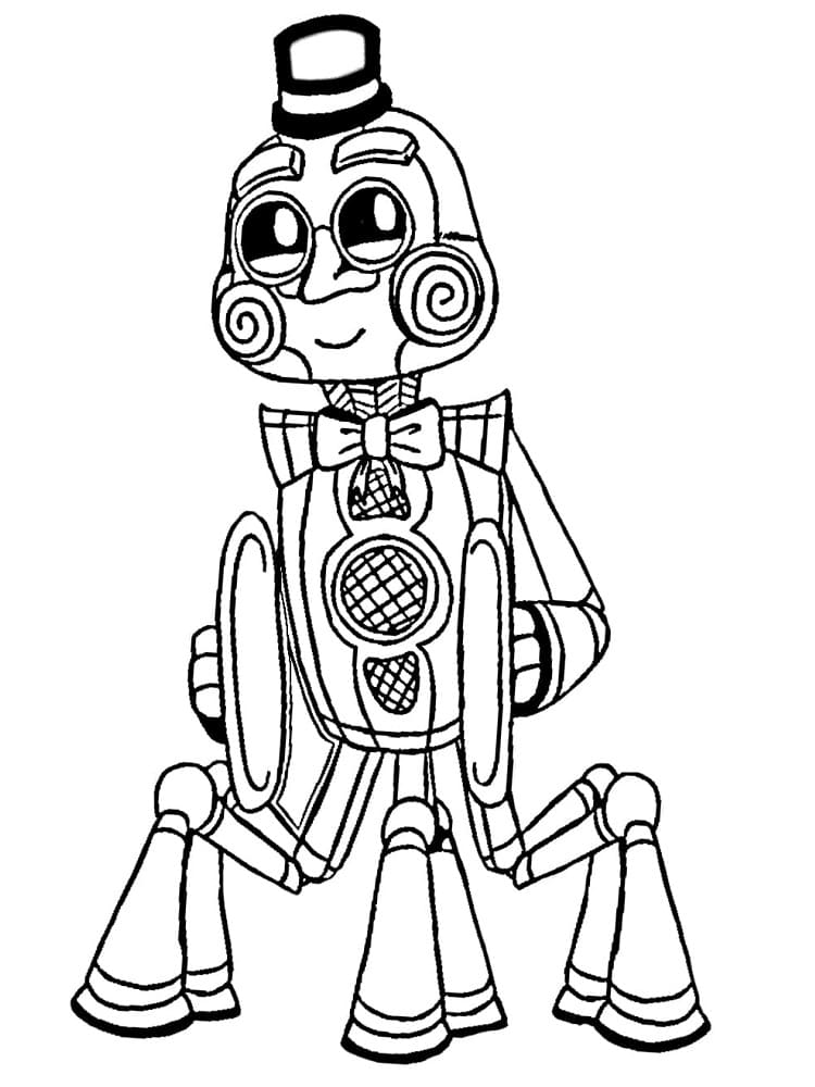 Coloriage Dessinez gratuitement l'homme de la musique de Five Nights at Freddy's