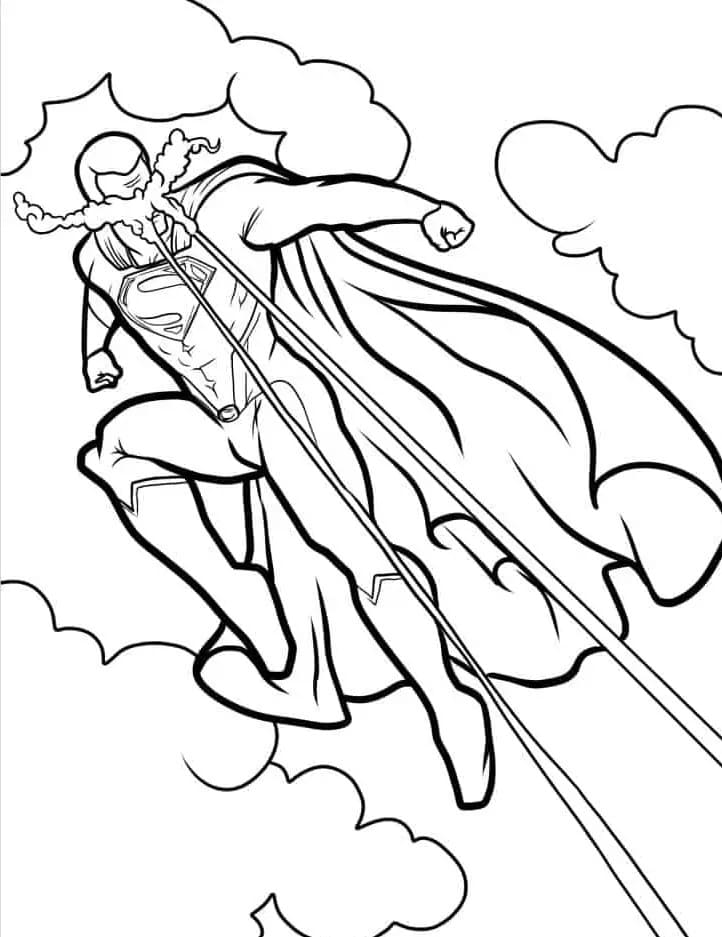 Coloriage Dessinez Superman tirant faisceaux laser