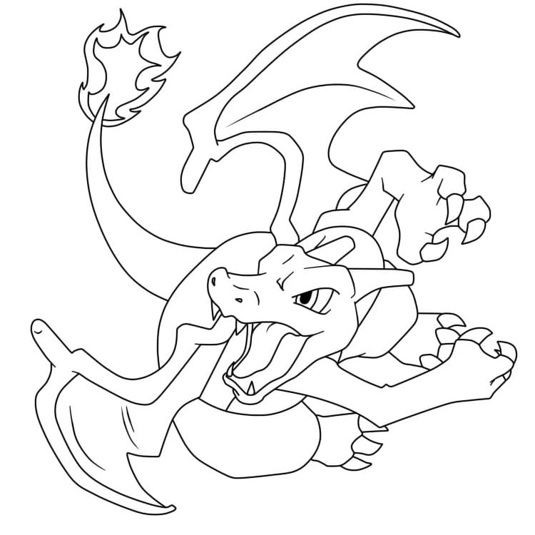 Coloriage Dracaufeu de Pokémon à imprimer