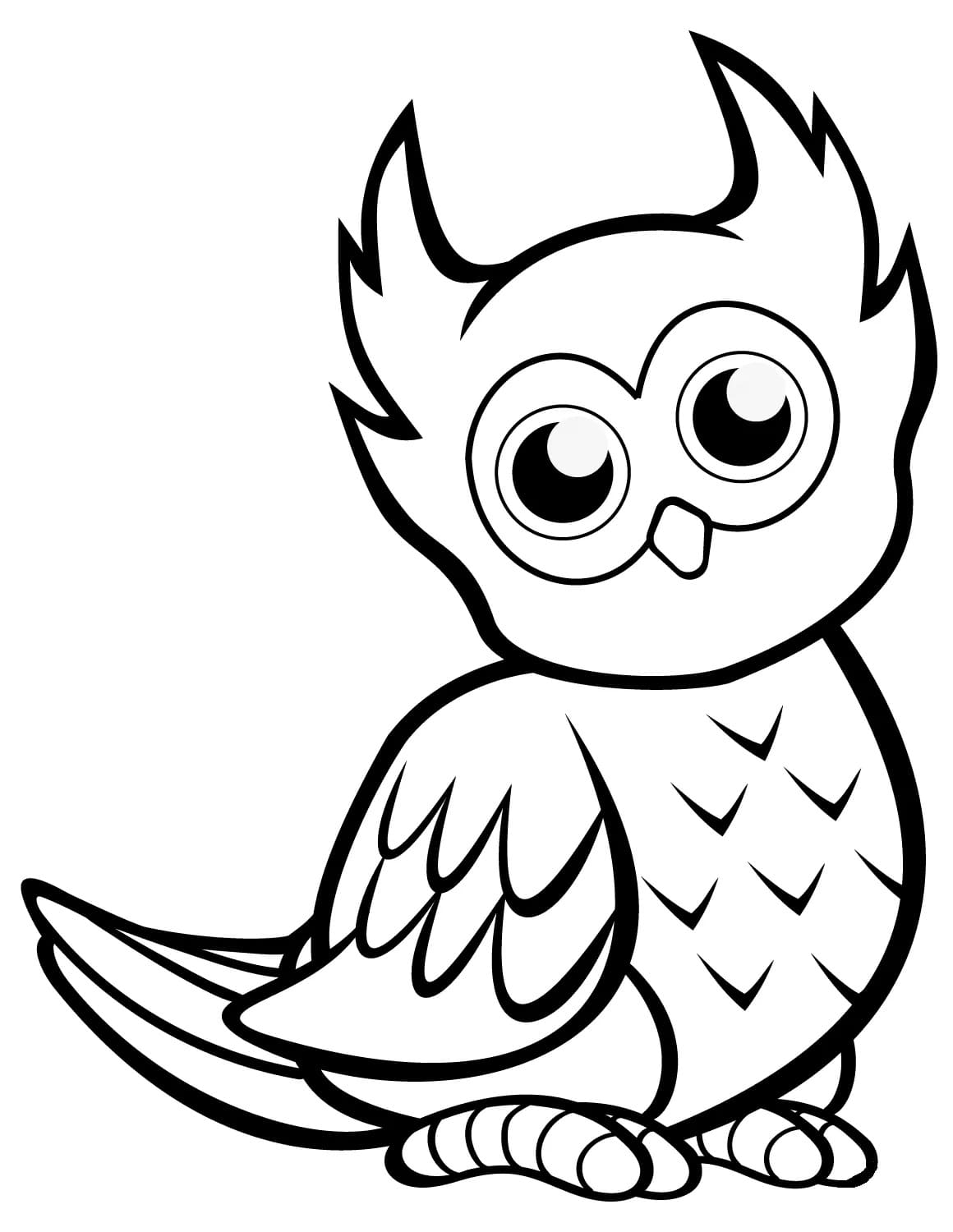 Coloriage Hibou mignon pour les enfants à imprimer