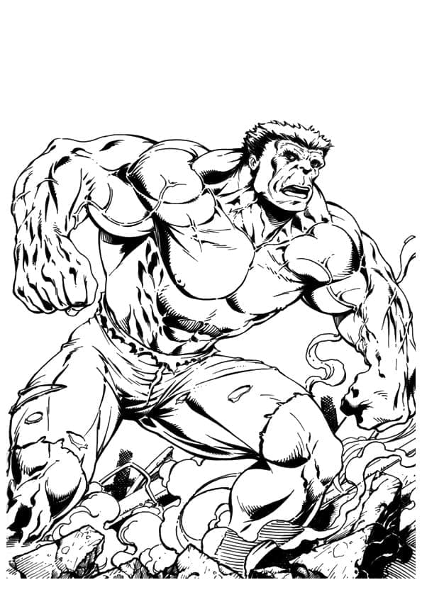 Coloriage Hulk gratuit pour les enfants