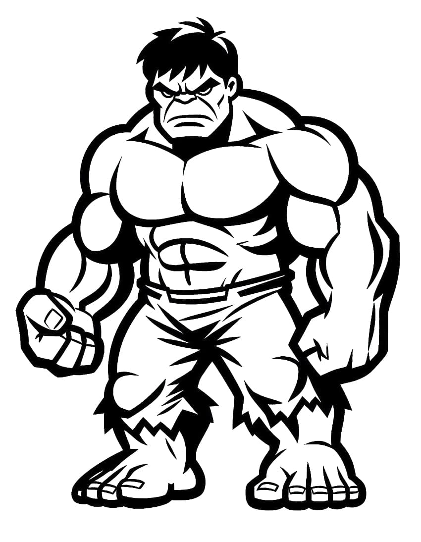 Coloriage Image de Hulk en colère