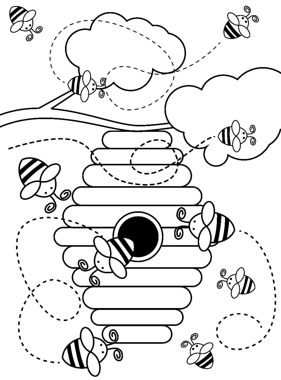 Coloriage Les abeilles