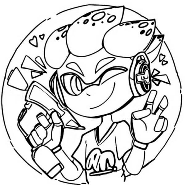 Coloriage Portrait de personnage dans Splatoon