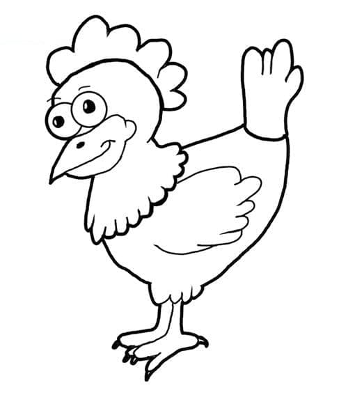 Coloriage Poulet drôle à imprimer