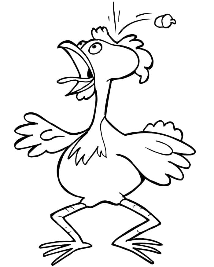 Coloriage Poulet fou à imprimer