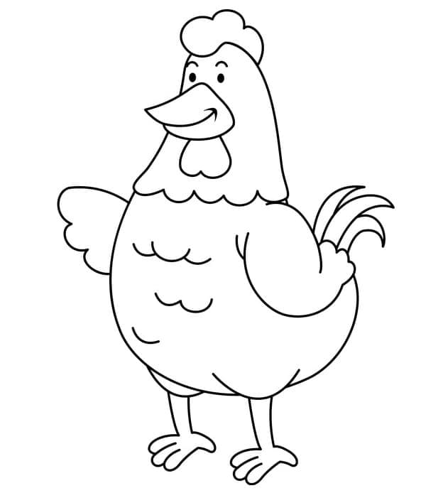 Coloriage Poulet heureux à imprimer