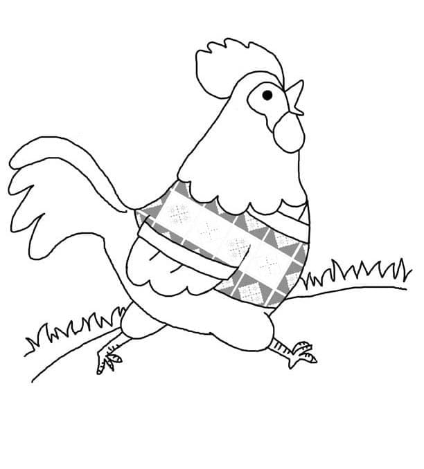 Coloriage Poulet qui court à imprimer