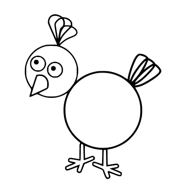 Coloriage Poulet très simple à imprimer