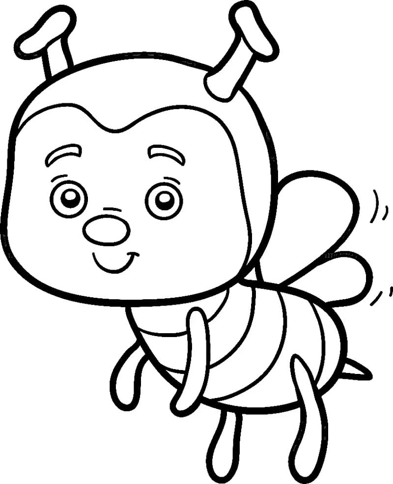 Coloriage Une abeille mignonne