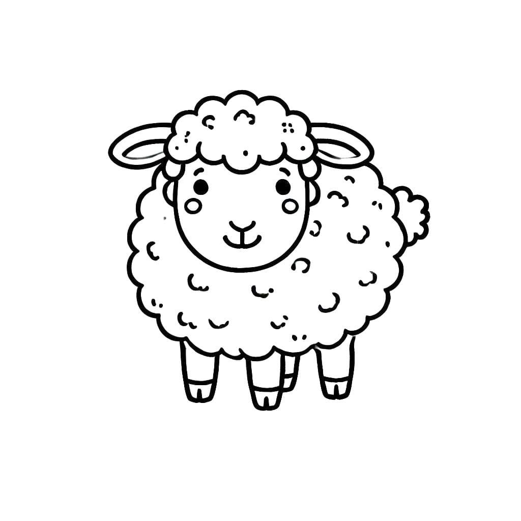 Coloriage Dessine un mouton mignon