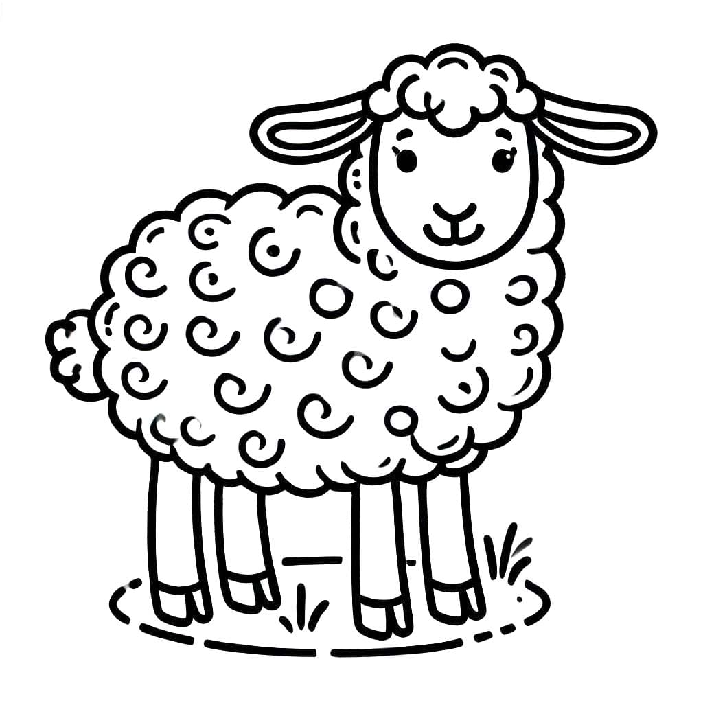 Coloriage Dessiner des moutons simplement