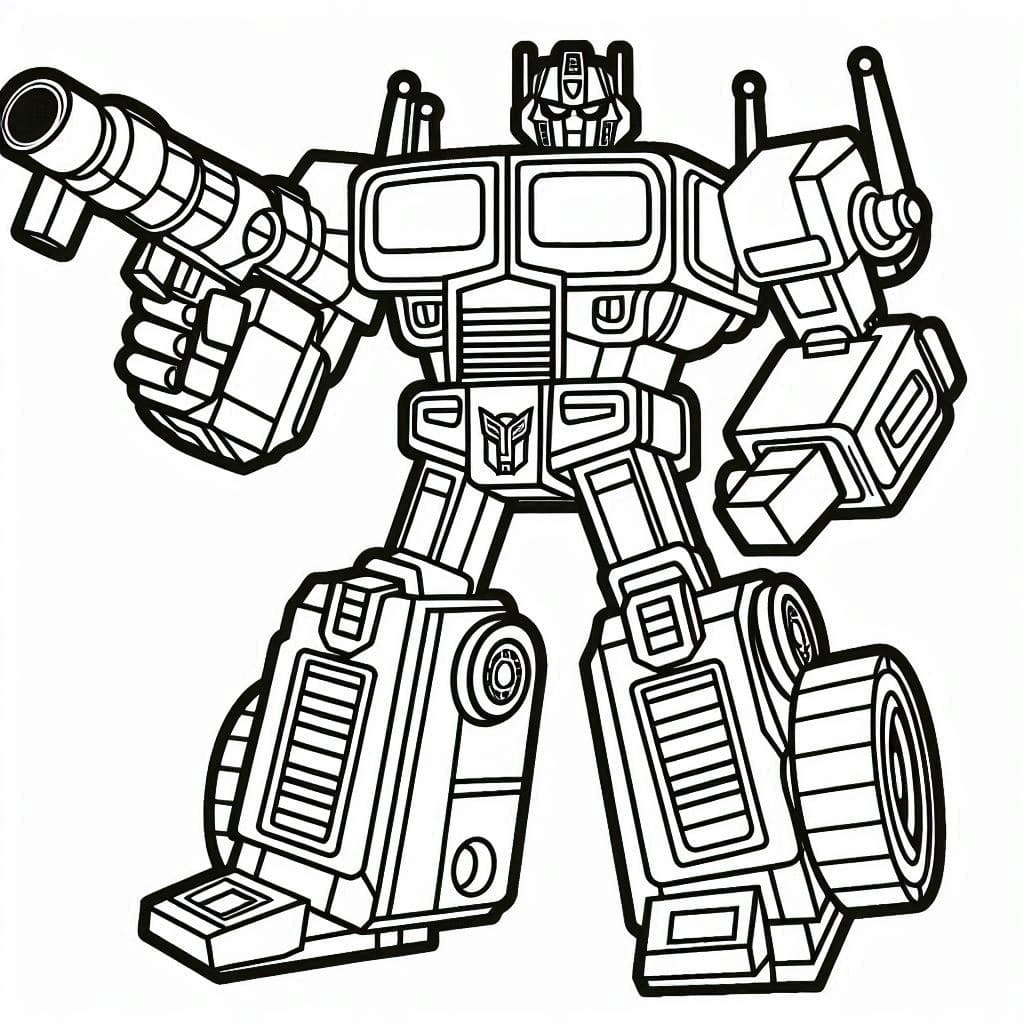 Coloriage Transformers simple gratuit à imprimer