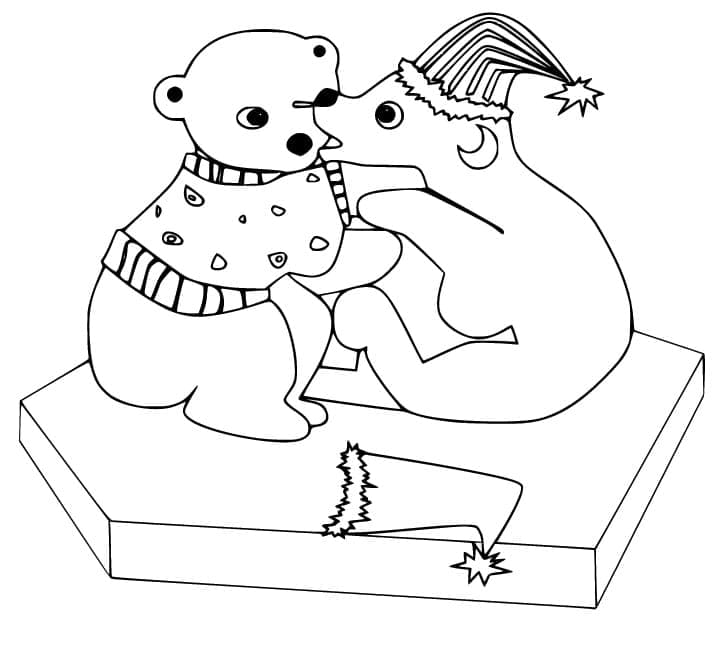 Coloriage Adorable ours polaire