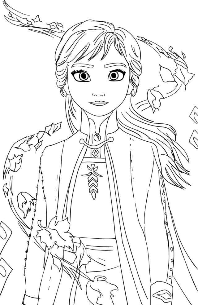 Coloriage Anna de La Reine des Neiges de Disney