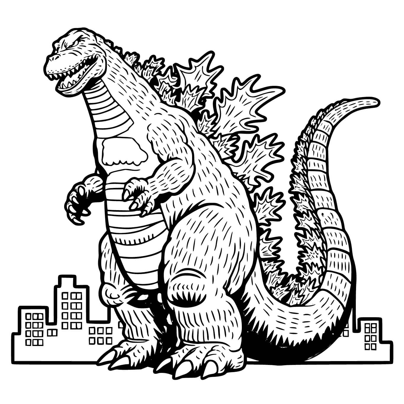 Coloriage Dessin de Godzilla 3