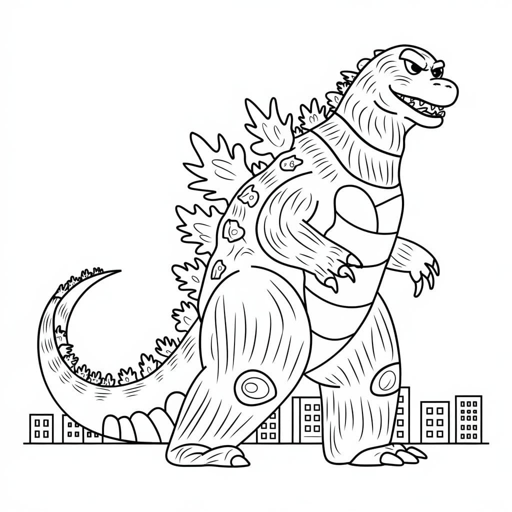 Coloriage Dessin de Godzilla 4