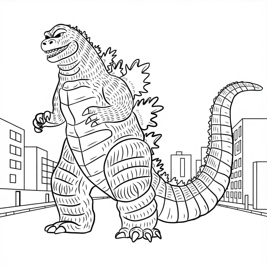 Coloriage Dessin de Godzilla 5