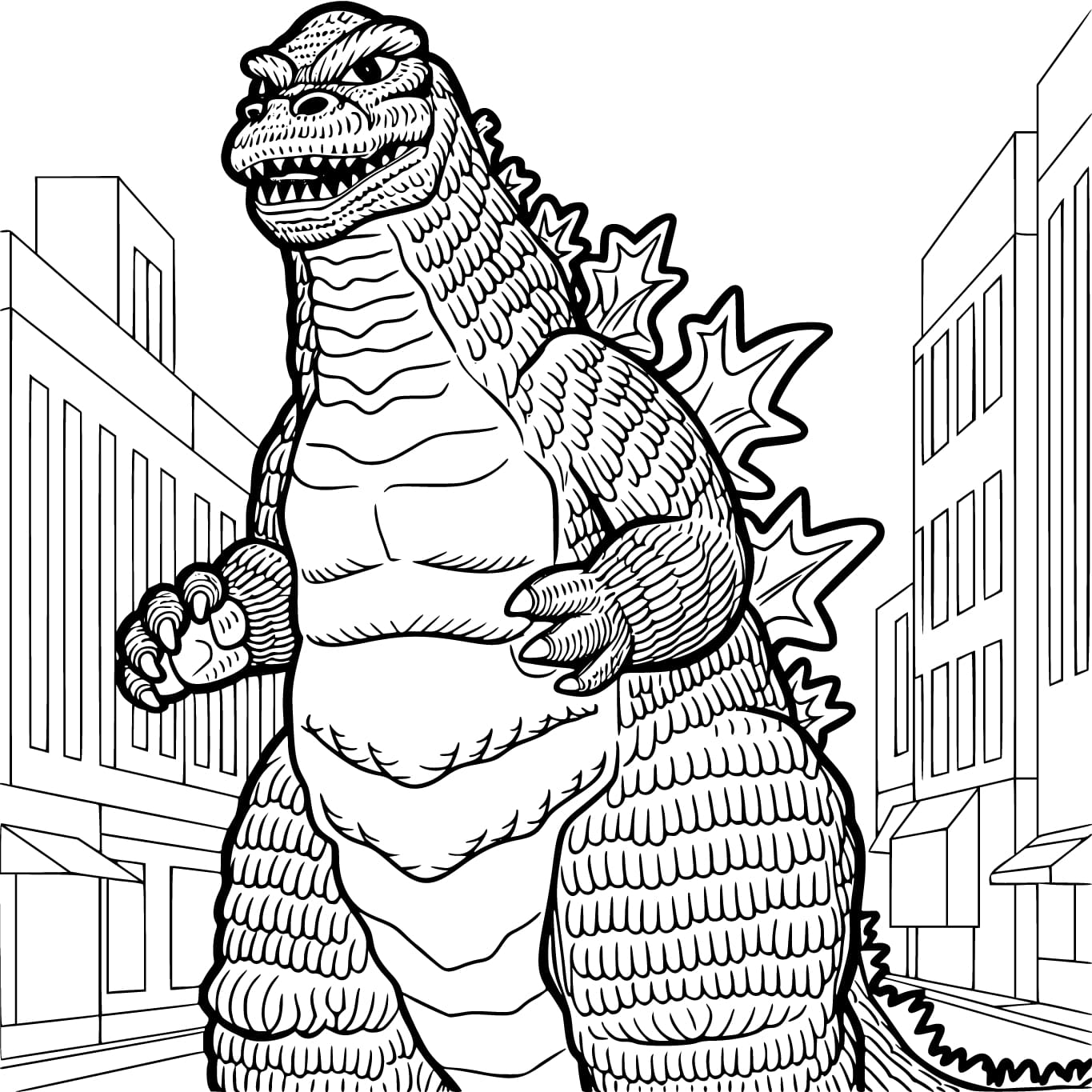 Coloriage Dessin de Godzilla 6