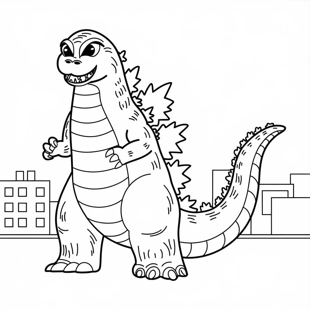 Coloriage Dessin de Godzilla 7