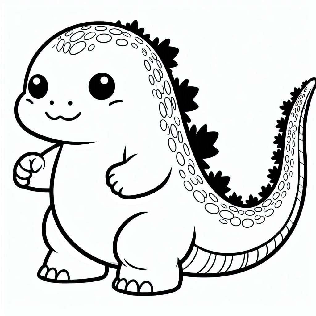 Coloriage Dessin de Godzilla mignon