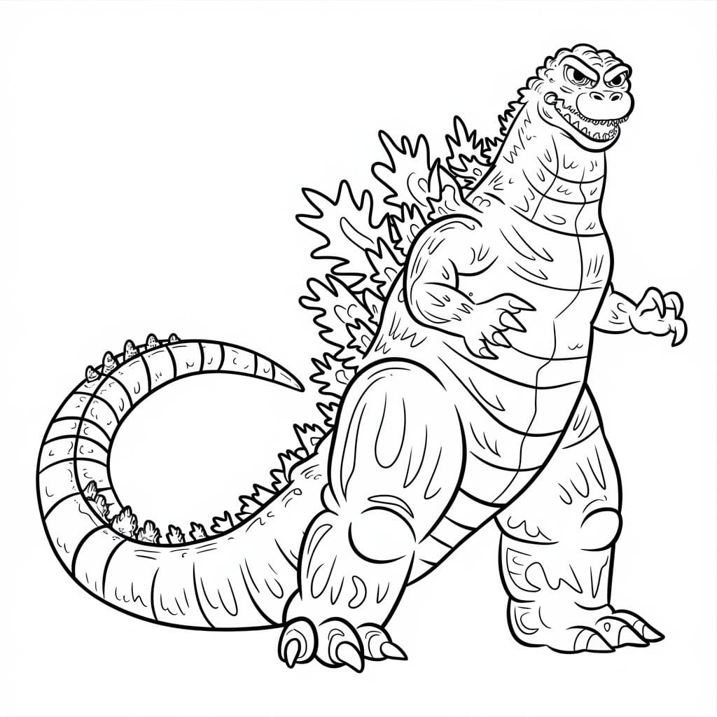 Coloriage Dessin de Godzilla très cool