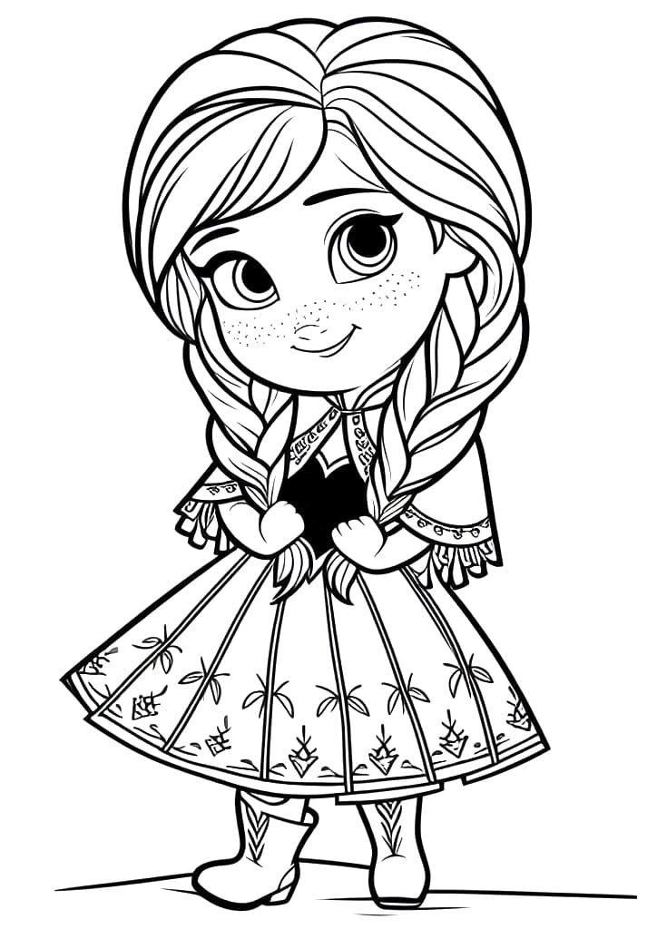 Coloriage Dessine l'adorable Anna