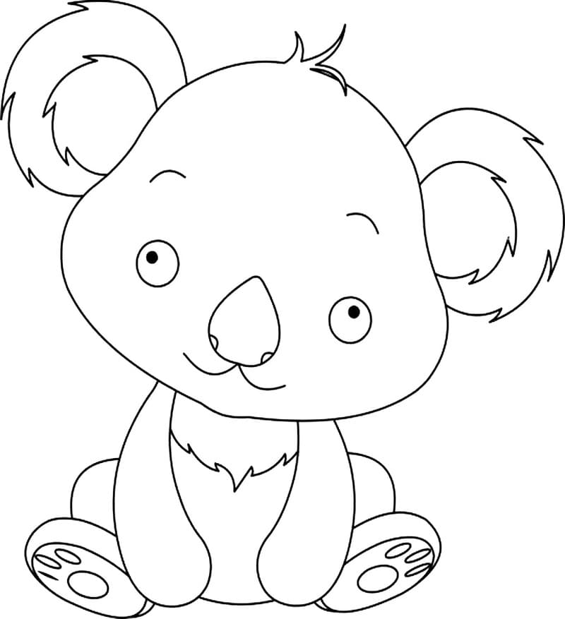 Coloriage Dessine un adorable Koala