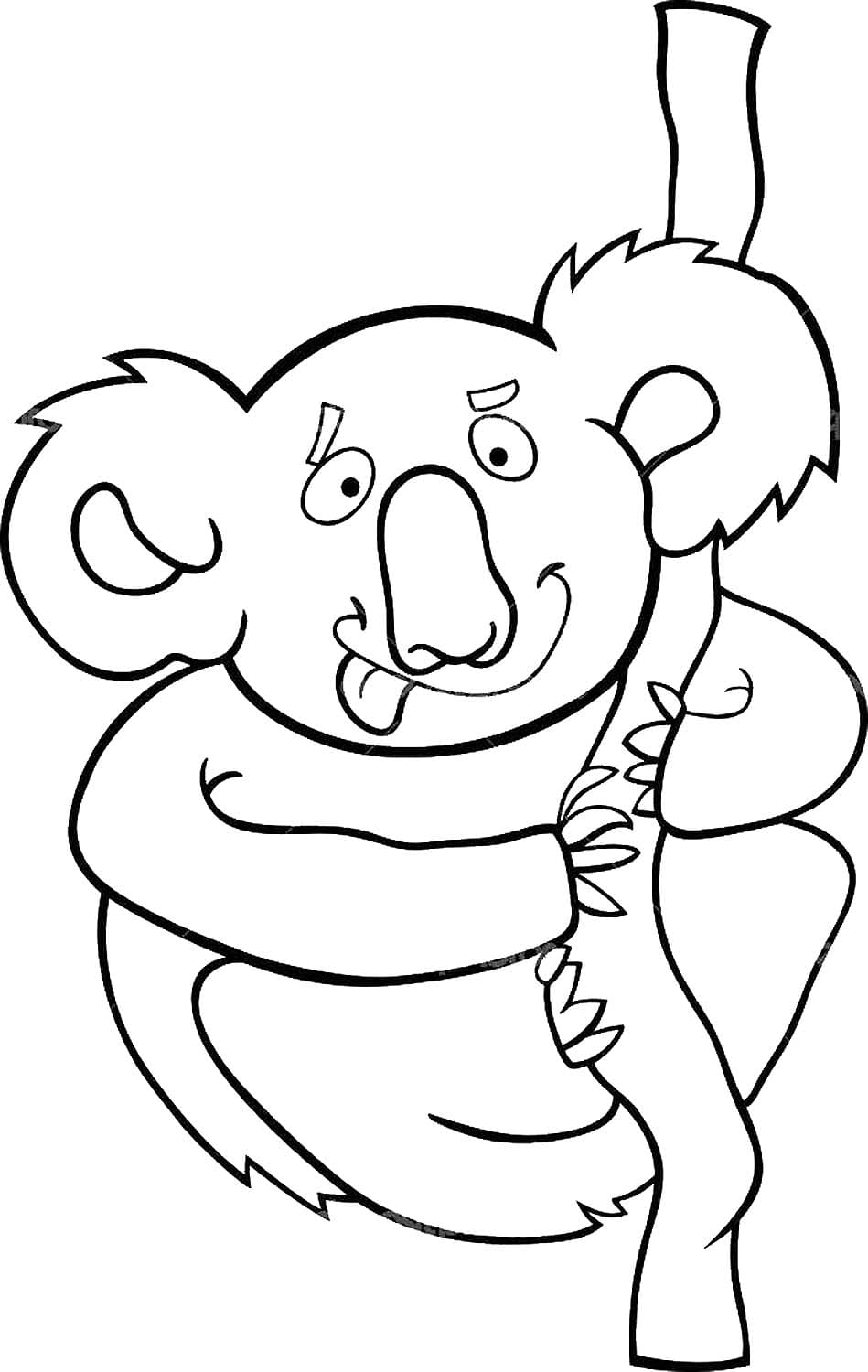 Coloriage Dessine un koala drôle