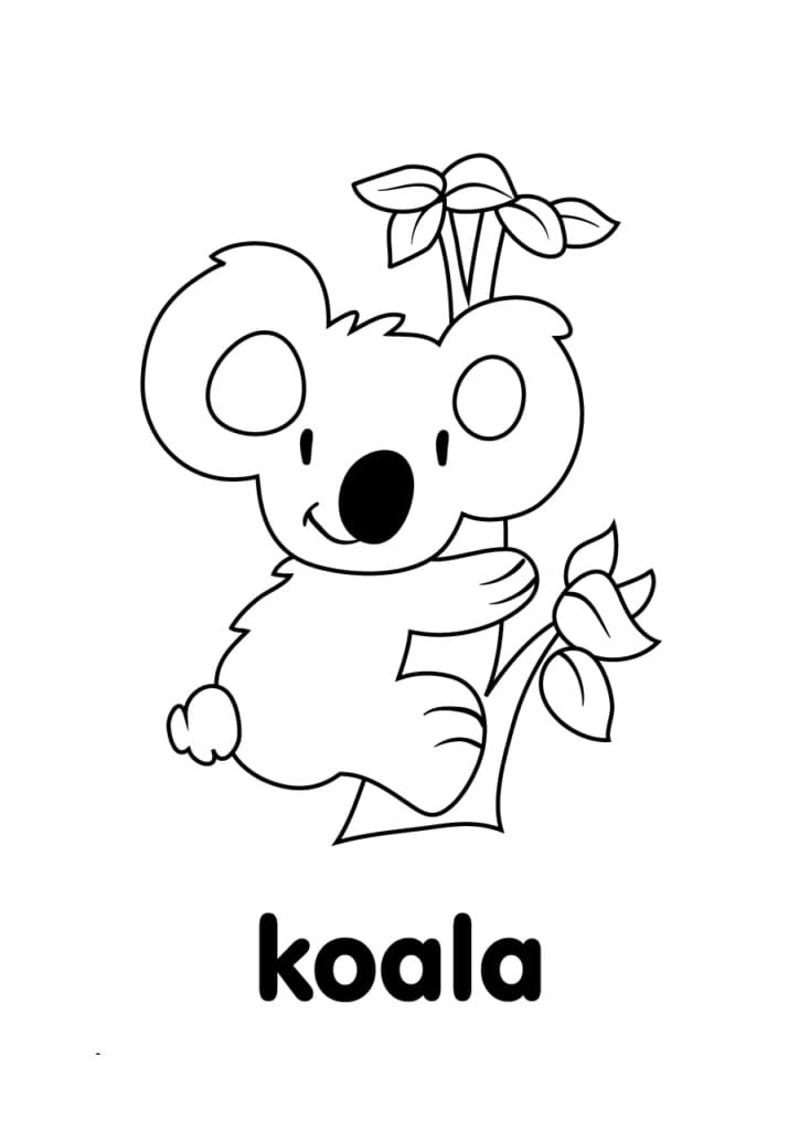 Coloriage Dessine un koala heureux