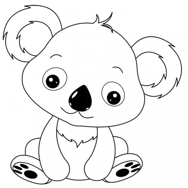 Coloriage Dessine un koala mignon