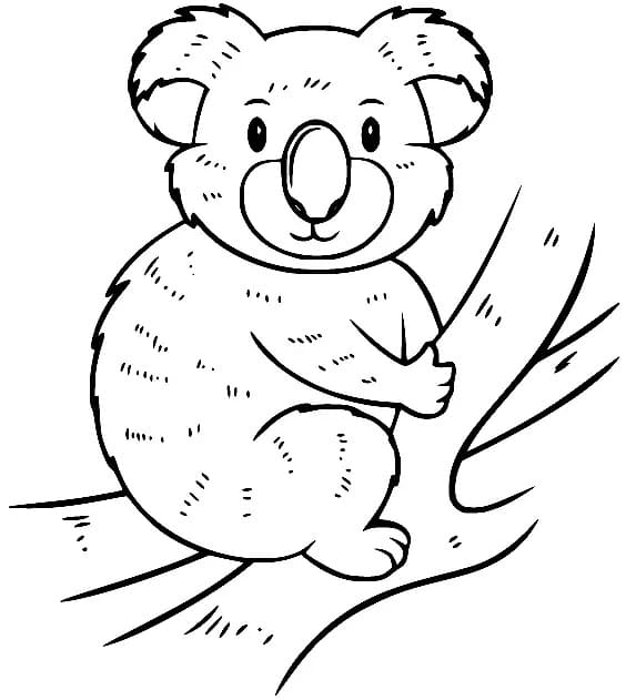 Coloriage Dessiner un koala heureux à imprimer