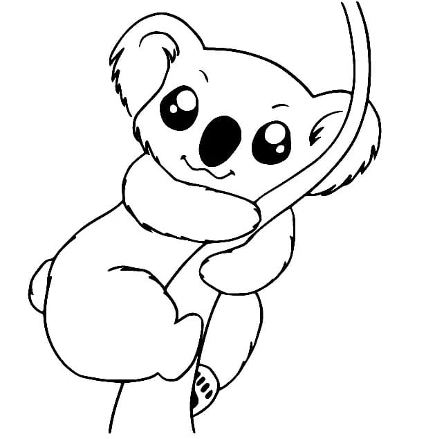 Coloriage Dessiner un koala kawaii