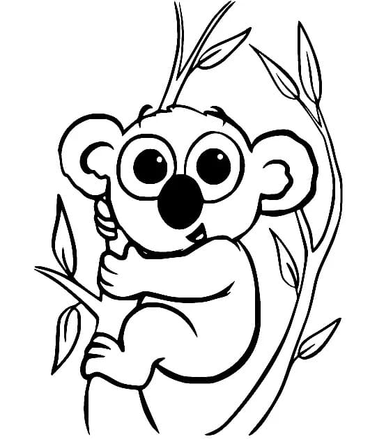 Coloriage Koala mignon à imprimer gratuitement