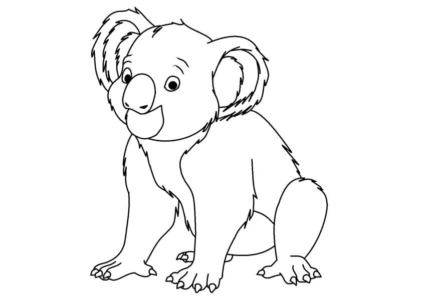 Coloriage Koala mignon de bande dessinée