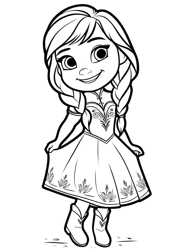 Coloriage La mignonne petite Anna