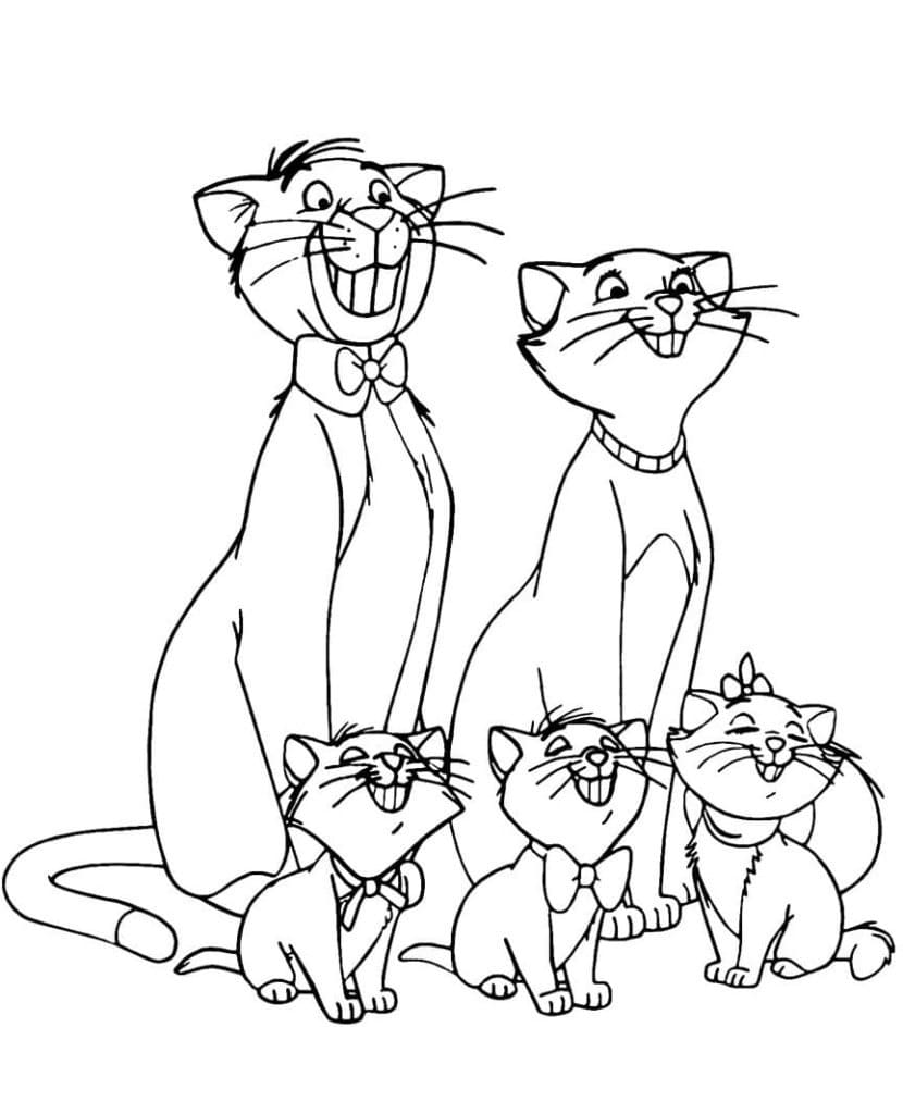 Coloriage Les Aristochats gratuit pour les enfants à imprimer