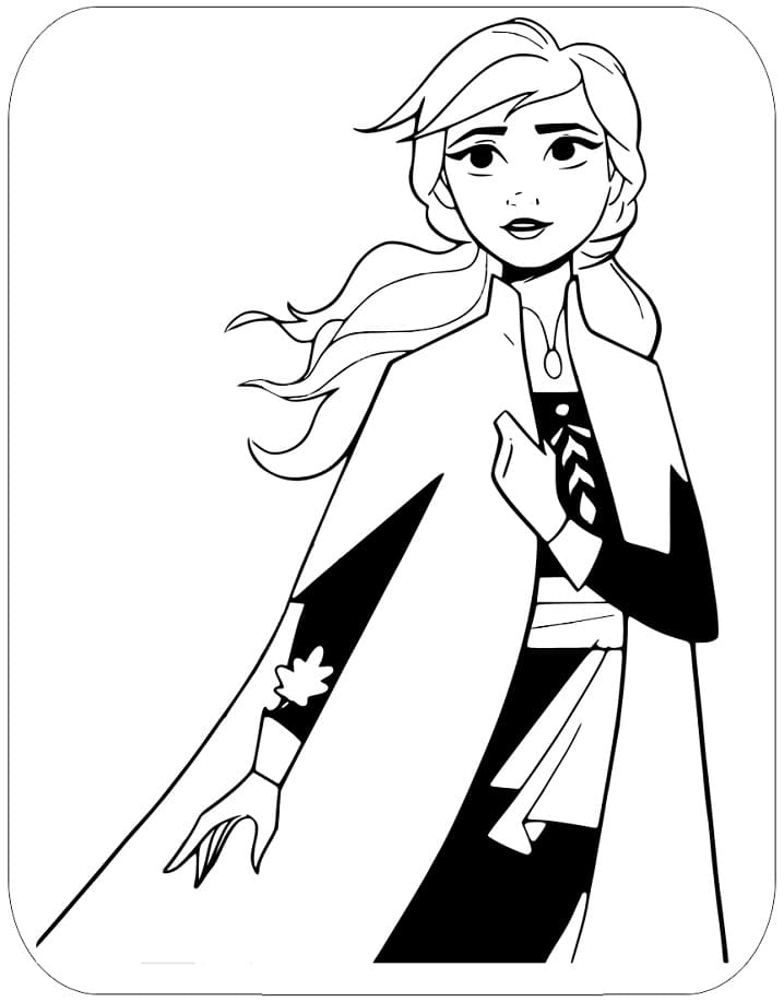 Coloriage Princesse Anna de Disney Frozen