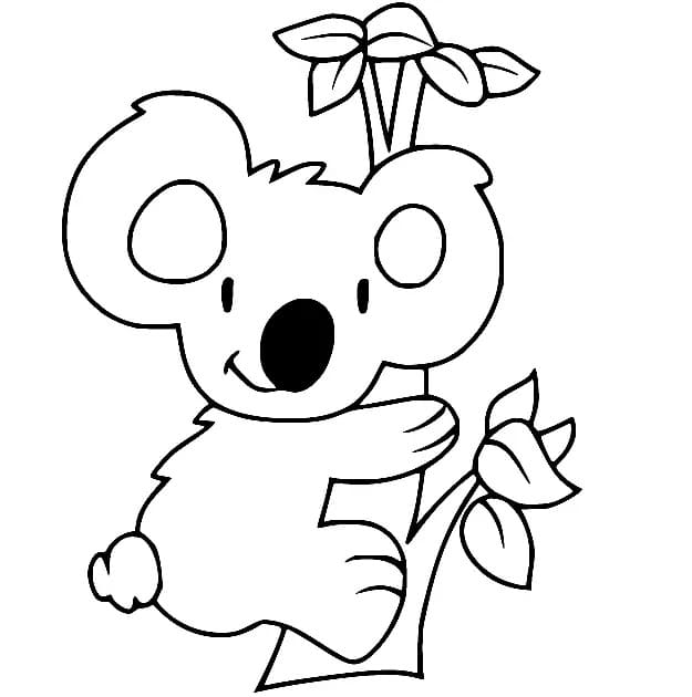 Coloriage Un bébé koala mignon