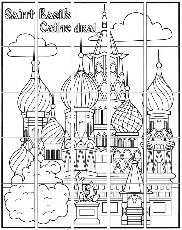 Coloriage Cathédrale Basile-Le-Bienheureux-6 à imprimer