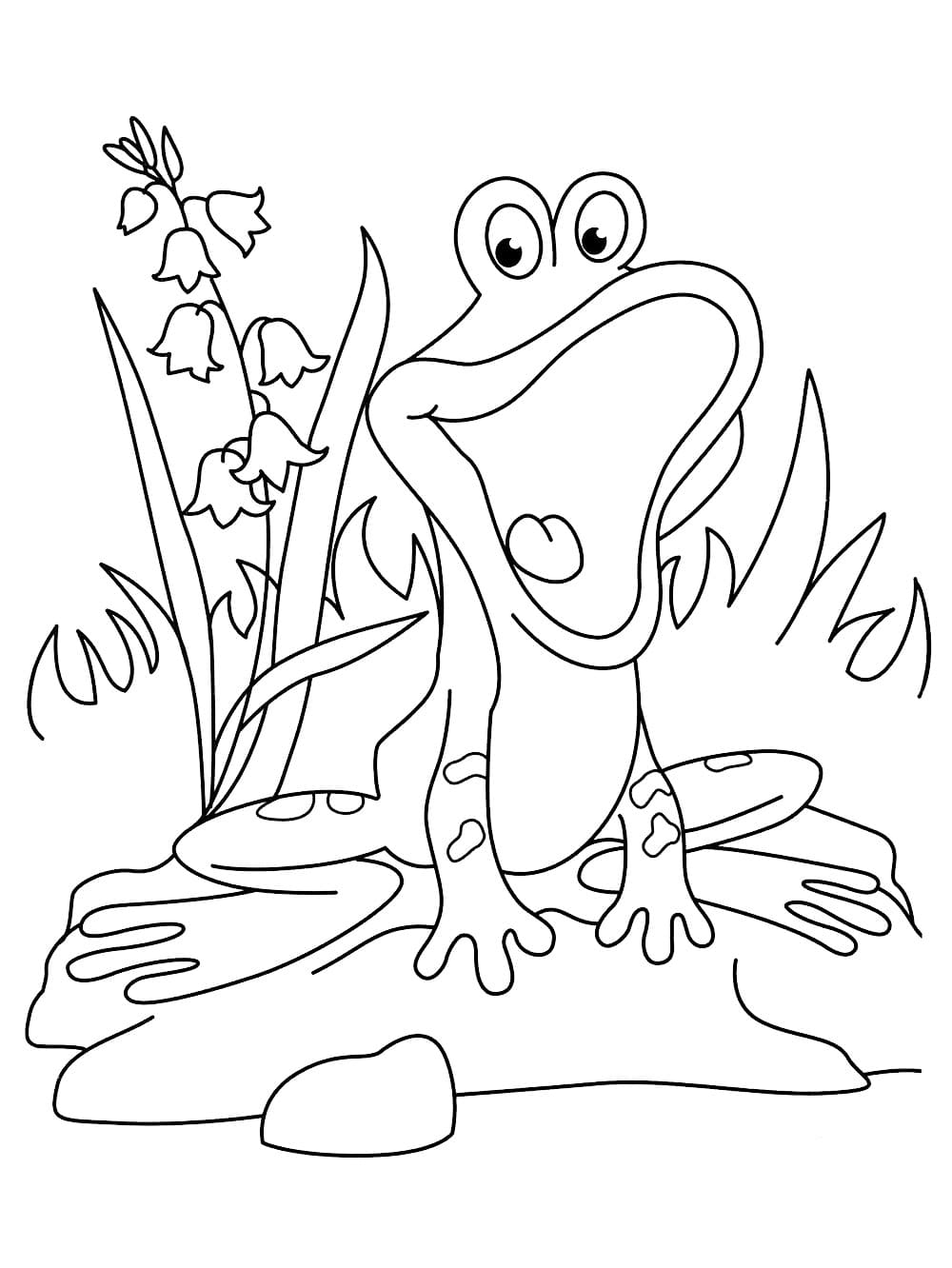 Coloriage Grenouille amusante à imprimer