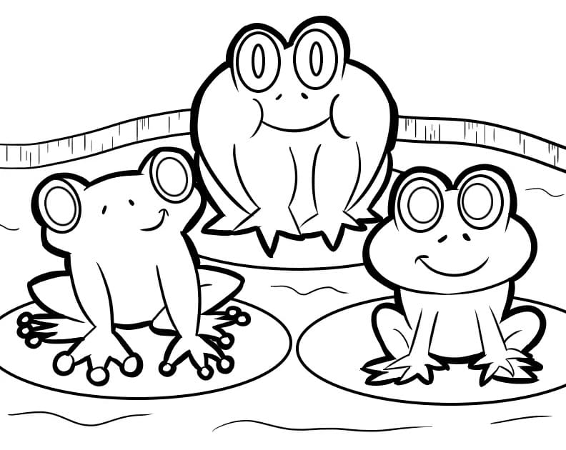 Coloriage Grenouilles mignonnes