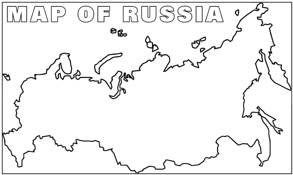 Coloriage Impression De Carte De Russie à imprimer